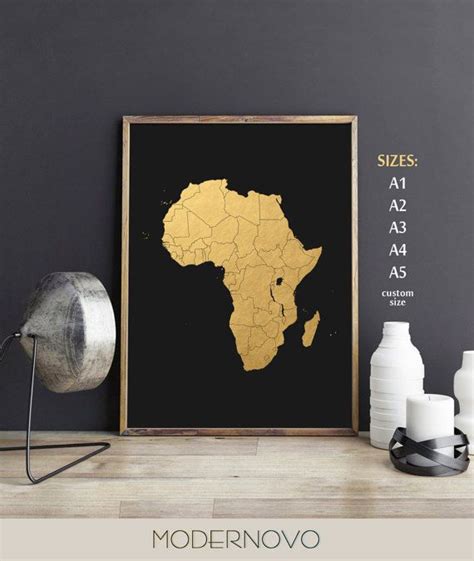 Africa Map Art Minimalist Poster African Art Prints African African