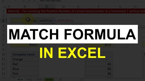 Check spelling or type a new query. Match Formula in Excel | Excel Formulas - YouTube