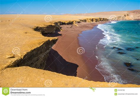 Red Beach In Paracas Natural Reserve Peru Stock Photo Image Of