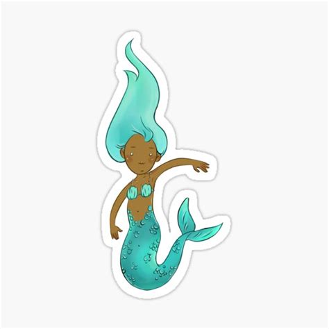 Turquoise Derpy Goofy Mermaid Sticker By Valdellas Redbubble