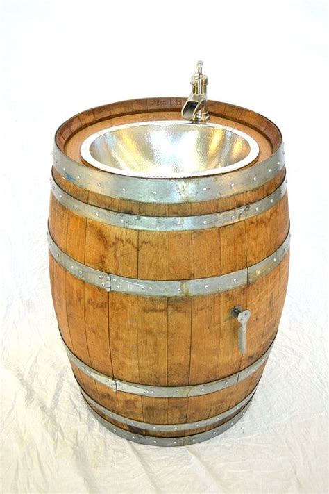 Wine Barrel Sink Vanity Nickel Sink And Faucet Lekara Made Etsy