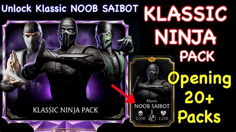 Mk Mobile Klassic Ninja Pack Opening 20 Packs Unlock Klassic Noob