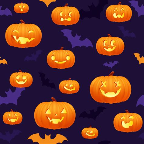 Halloween Orange And Purple Festive Seamless Pattern Endless