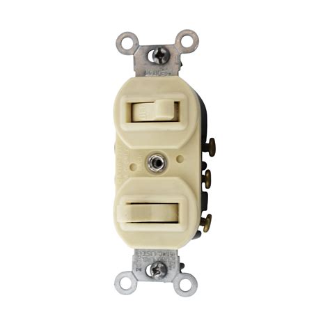 Leviton Ivory Double Toggle Light Switch Duplex Single Pole 3 Way 5241