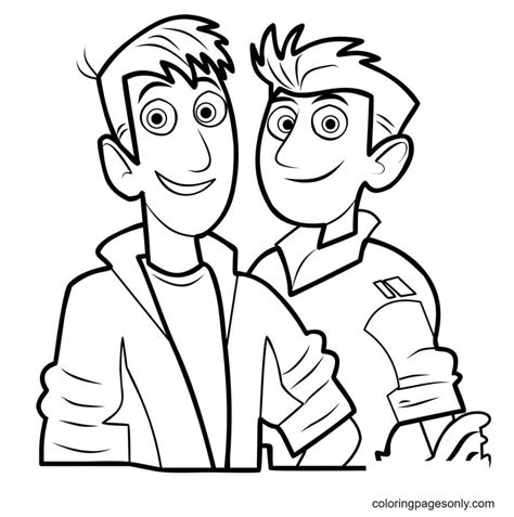 Chris And Martin Wild Kratts Coloring Page Free Printable Coloring