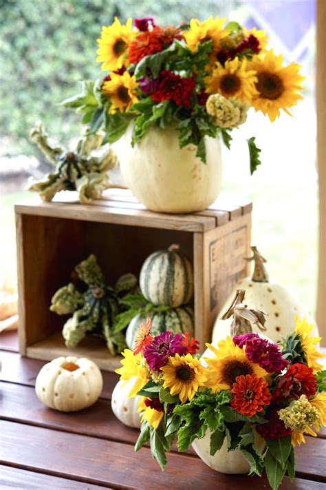 Diy Pumpkin Flower Centerpiece Tutorial For Fall Entertaining