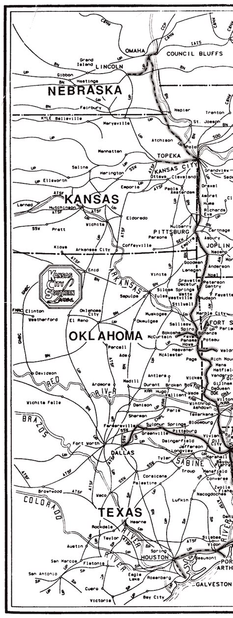 Kansas City Southern 1964 System Map