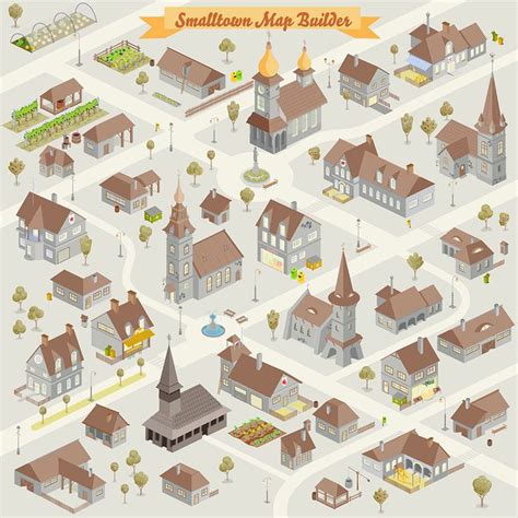 Small Town Map Builder Isometric City In 2022 Town
