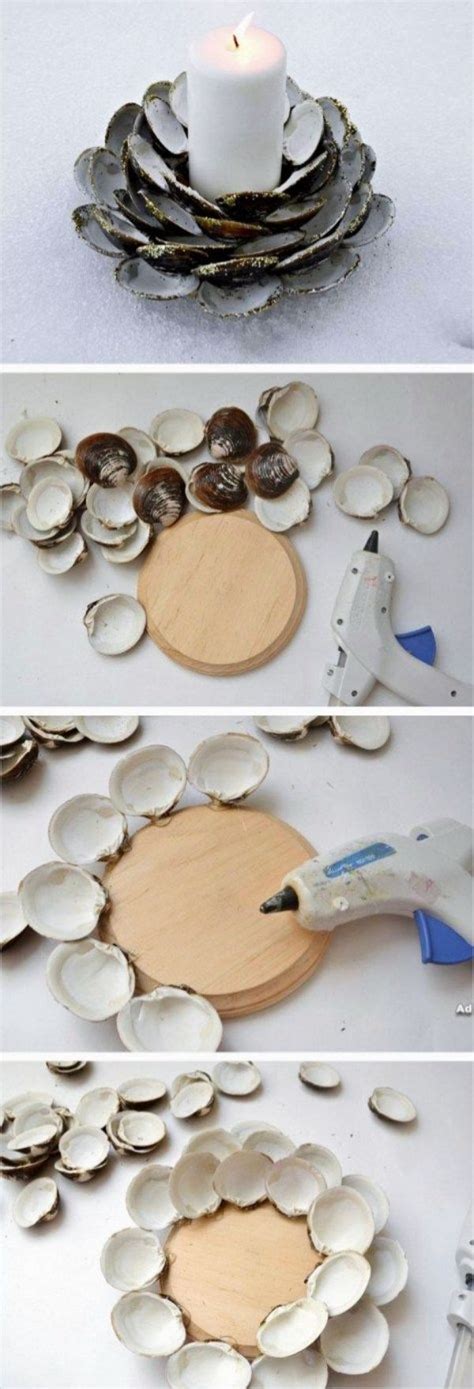 Cute And Easy Seashell Craft And Decor Ideas Seashell Candles Seashell