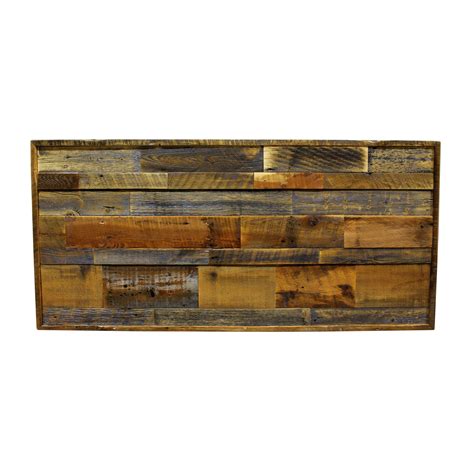 To make one that looks similar you'll need a palm sander, stud finder, a pencil, a level, wood, screws, a drill and stain. Reclaimed Wood Headboard Horizontal Mix Of Brown And Grey ...