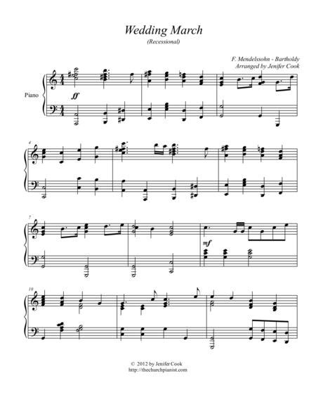 One could argue that it's the peak of your entire wedding: Wedding March (Recessional) By F. Mendelssohn-Bartholdy - Digital Sheet Music For Piano ...