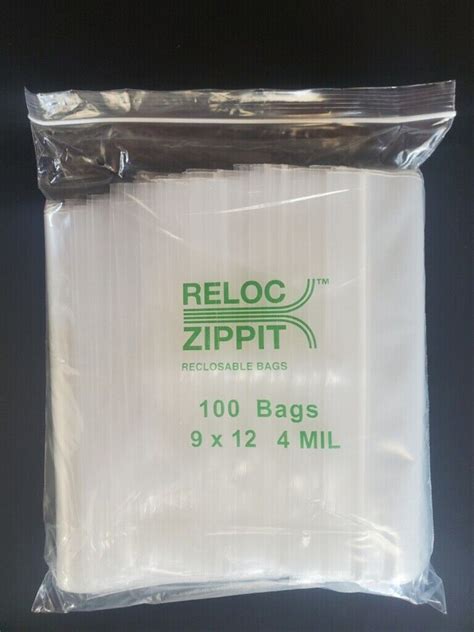 1 To 1000 2x3 To 24x24 Clear Reloc Zippit Seal Top Reclosable Zip Lock