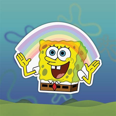 Spongebob Imagination Vinyl Sticker Nickelodeon Etsy