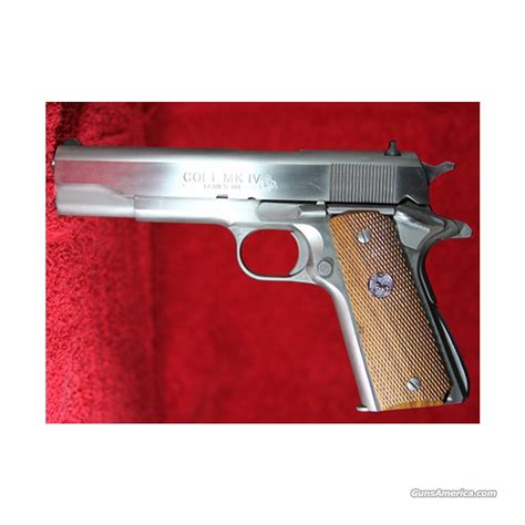 Colt Government Model 80 Series Stainless 45acp Wood Grips For Sale