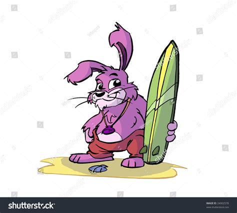 Surfing Rabbit Stock Illustration 24902578 Shutterstock
