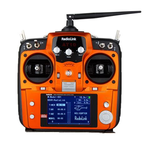 Radiolink At10 New Orange Version 24g 10ch Rc Transmitter Remote