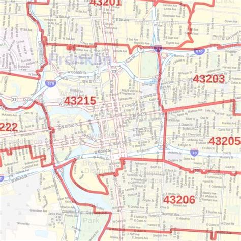 Columbus Ohio Zip Code Map