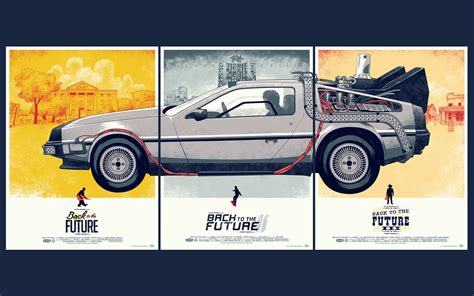 Back To The Future Movies Delorean Car Movie Vehicles Artwork