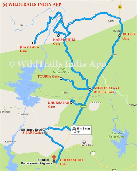 Pench Map With Allgates Wildtrails The One Stop Destination For All