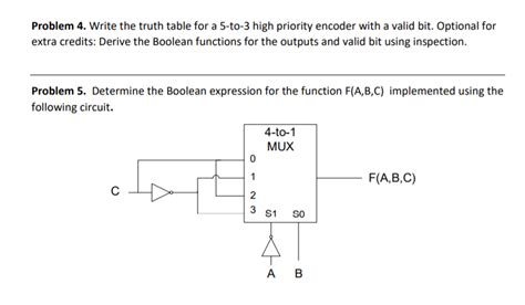 Problem 2 Using A Decoder And One 4 Input Nor Gate