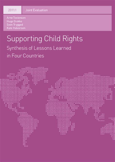 Supporting Child Rights Synthesis Of Lessons Learned In Four Countries