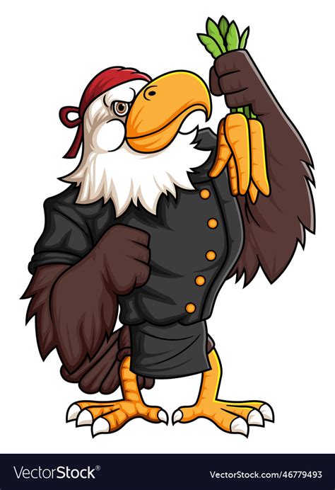 Strong Eagle Cartoon Character Working Royalty Free Vector