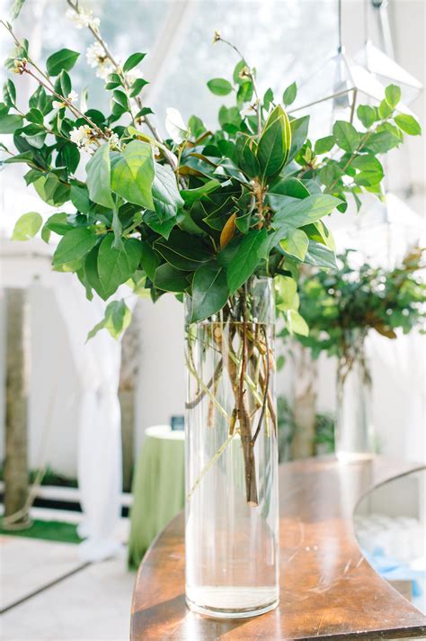 Beautiful Large Glass Vase With Greenery Hadir