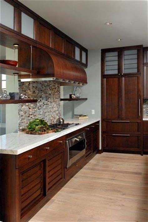 Cherry wood kitchen cabinets cherry wood kitchens kitchen cabinet colors painting kitchen cabinets kitchen redo kitchen colors rustic kitchen new. flooring and color schemes with different granite. Dark cherry cabinets, light countertops ...