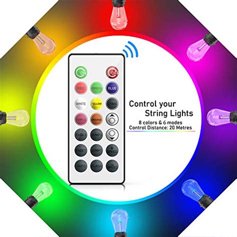 Outdoor String Lights Ibesi 48ft Rgb Led String Outdoor Patio Lights