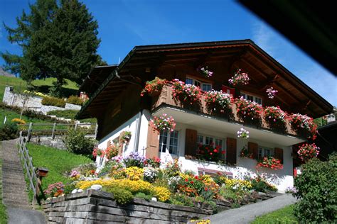 The Traditional Swiss Chalet The Huge Flower Boxes Are Exactly What