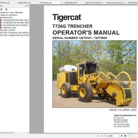 Tigercat Carrier AD610C 6109001 6109250 Operator Service Manual