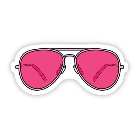 Pink Aviators Sunglasses Aesthetic Sticker Big Moods