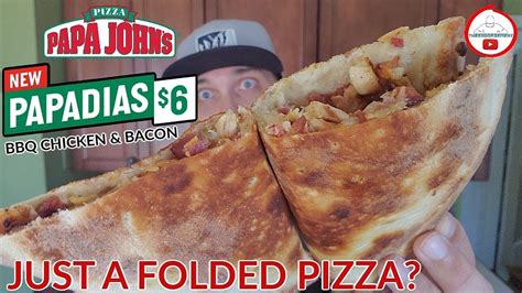 papa john s® papadia review grilled bbq chicken and bacon 🐔🥓🍕 youtube