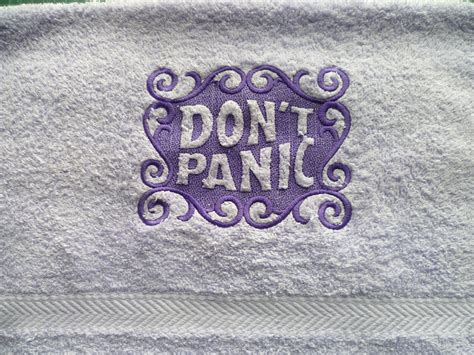 Dont Panic Hand Towel Luxury Towel Dont Panic Etsy Uk