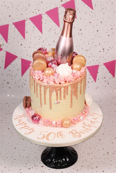 See more ideas about cake, fondant flower tutorial, gum paste flowers. Rose Gold Prosecco Cake - Cakey Goodness