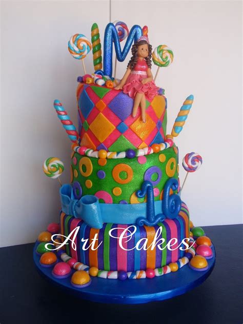 16th birthday cake images with name. Candyland Sweet Sixteen Birthday Cake - CakeCentral.com