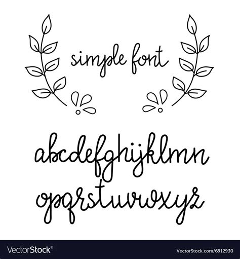 Simple Handwritten Cursive Font Royalty Free Vector Image