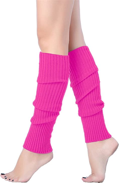 V28 Women Juniors 80s Eightys Ribbed Leg Warmers For Party Sports Hot