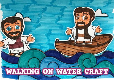 ‘peter And Jesus Walk On Water Craft Picture Bible School Crafts