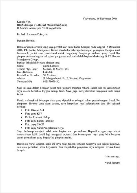 Contoh cover letter bahasa indonesia. Contoh Surat Lamaran Kerja | Cv kreatif, Desain resume, Surat
