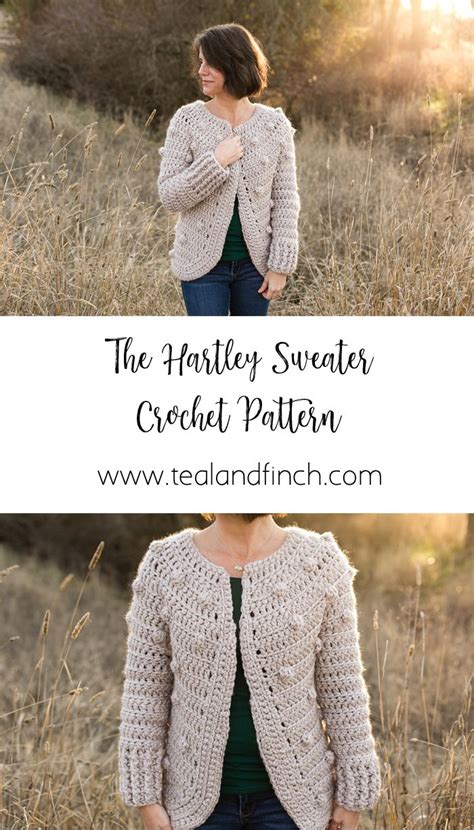 The Hartley Sweater Crochet Pattern Teal And Finch Sweater Crochet