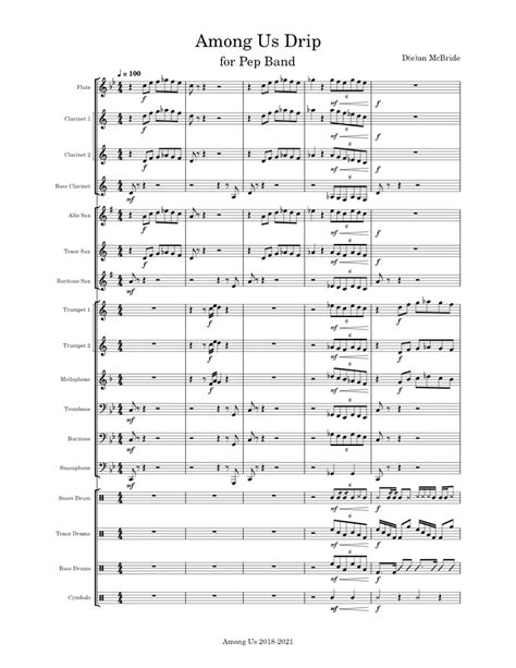 Among Us Drip For Pep Band Finished Sheet Music For Trumpet In B