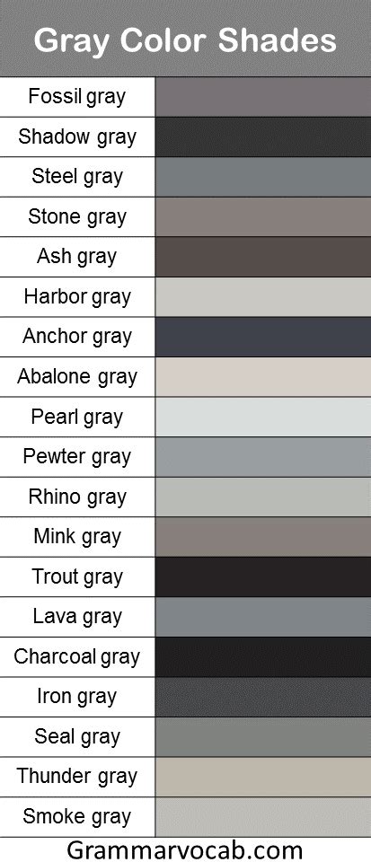 99 Shades Of Gray Color With Names Hex Rgb Cmyk 2023 50 Off