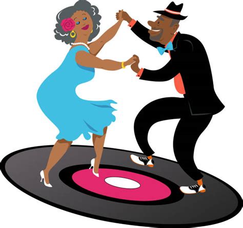 Old Couple Dancing Black Illustrations Royalty Free Vector Graphics