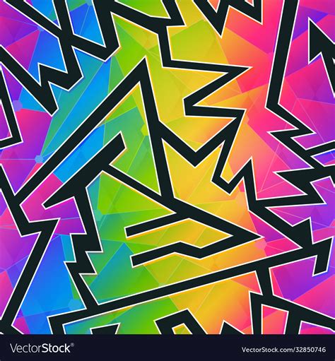 Rainbow Color Geometric Seamless Pattern Vector Image