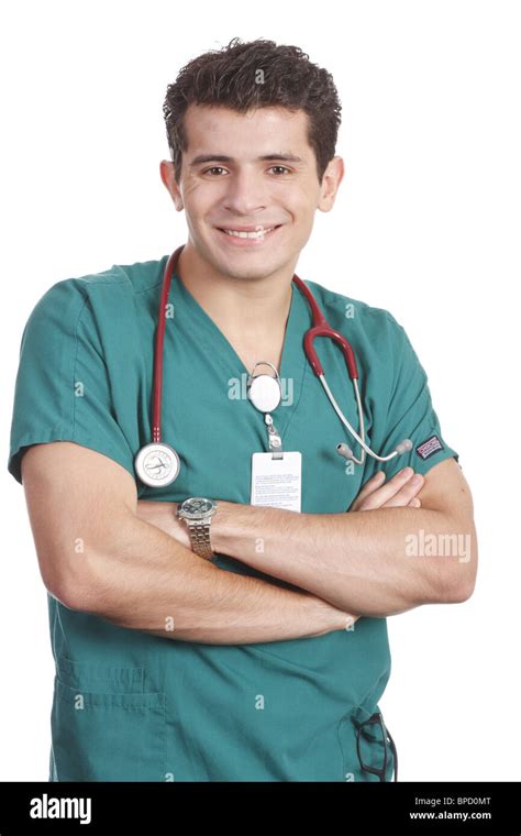 Friendly Smiling Male Nurse Stock Photo Alamy