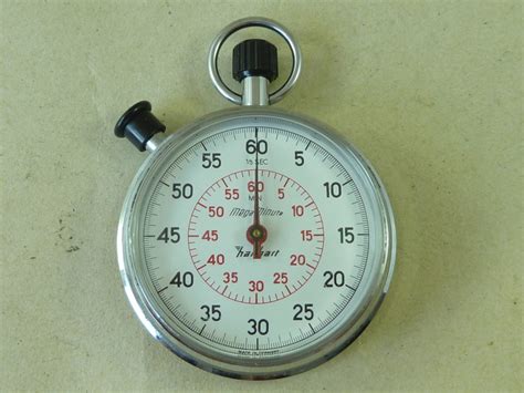 For Sale; Hanhart Mega Minute Stopwatch Pocket Watch 1/5 Second 60 Vintage 1970 - Fleaglass