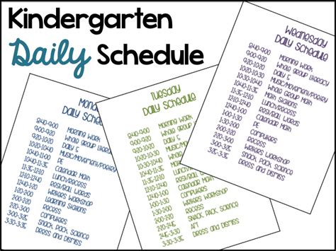 Kindergarten Daily Schedule Differentiated Kindergarten