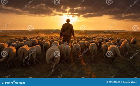 Guided by Twilight: a Shepherd S Journey Stock Illustration
