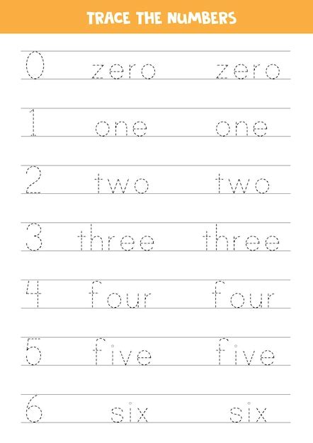 Numbers 1-6 Worksheets Tracing